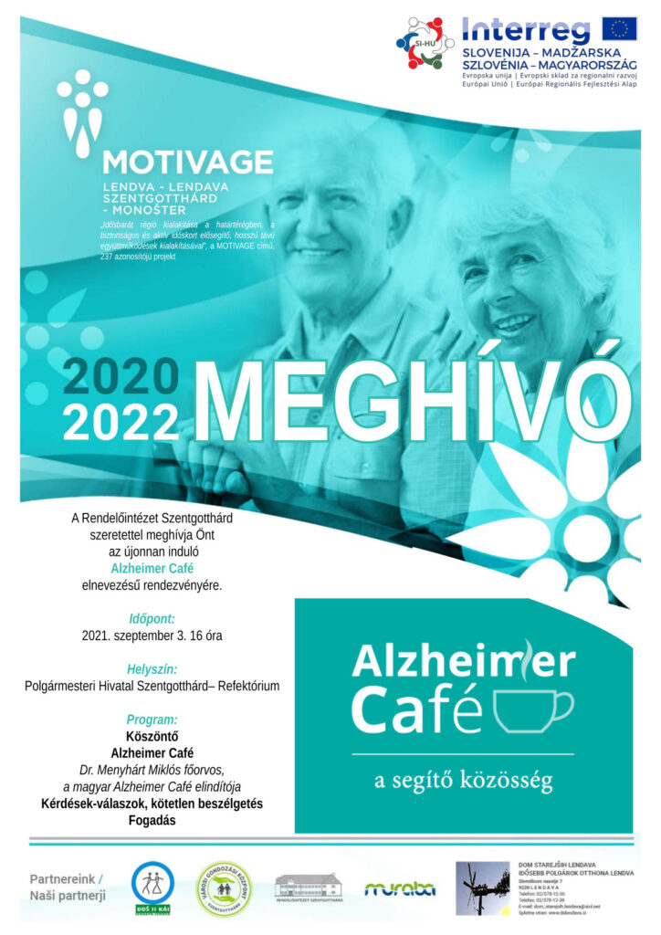 Alzheimer Cafe 2022.09.03 16 órától, Helyszín: Szentgotthárd, Refektórium