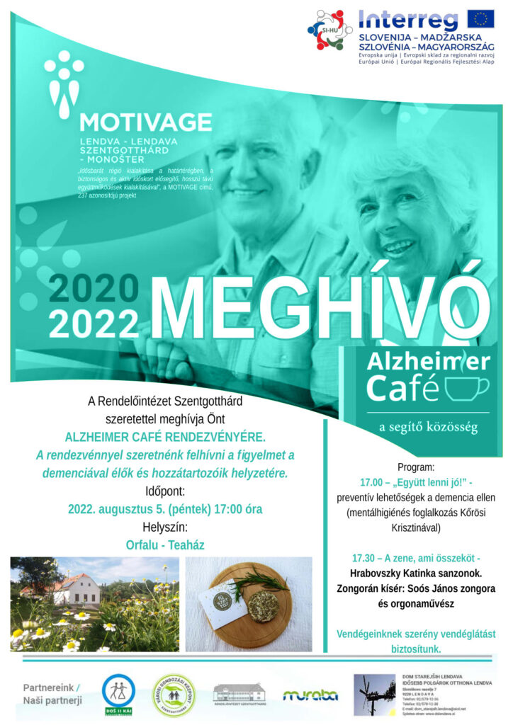 Alzheimer Cafe 2022.08.05 17 órától, Helyszín: Orfalu, Teaház